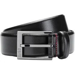 Ledergürtel HUGO "Garney", Damen, Gr. 105, schwarz, Leder, unifarben, kontrastfarbene Details, klassisch, Gürtel, mit polierten Metalldetails und dezenter BOSS Logo-Prägung