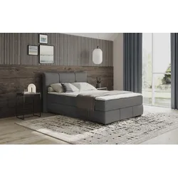 Boxbett INOSIGN "Brewdley mit Bettkasten, inkl. Matratze", grau (dolce 16 graphite), B:165cm L:215cm, Komplettbetten, Topper und Zierkissen, in verschiedenen Härtegraden verfügbar