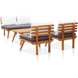 vidaXL Modell 15 Loungeset mit Auflagen braun
