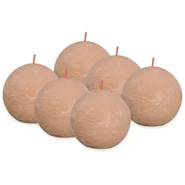 Bolsius Rustikale Kugelkerzen 6 St. Ø 7,6 cm rosa