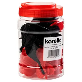 KARELLA Ersatzflights Softdarts 50 St. mit 2BA Gewinde, rot, Schwarz