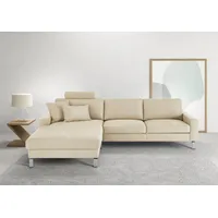 Candy 3C Candy Ecksofa »Lecce, wahlweise PUR-Schaumstoff oder Tonnentaschenfederkern«, Bett im 2,5-Sitzer, teilmotorische Schlaffunktion im Longchair, L-Form