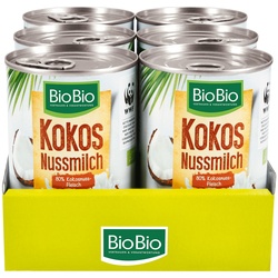 BioBio Kokosnussmilch 400 ml, 6er Pack