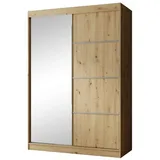 Beautysofa Schiebetürenschrank PACO (150 cm Schrank mit 6 Einlegeböden und Kleiderstange) 150 cm