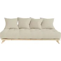 Karup Design Daybett Senza, Sofa, mit Futonmatratze, minimalistisch, massives Kiefernholz, Handgefertigt, skandinavisches Design, vielseitig, schlichter Stil beige