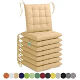 LAVEA Sitzkissen 40 x 40 x 3 cm beige 8-tlg.