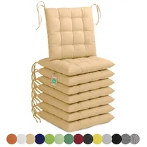 LAVEA Sitzkissen 40 x 40 x 3 cm beige 8-tlg.