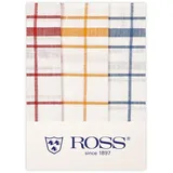 Ross 3er Pack Halbleinen-Geschirrtücher Karo 50x70 cm | rot-blau-gelb - rot;blau;gelb