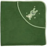 Sterntaler Baby Unisex Badetuch Baby GOTS Kinni - Badeponcho Baby, Kapuzenhandtuch, Badehandtuch Kinder mit Hasenmotiv - Bio - dunkelgrün