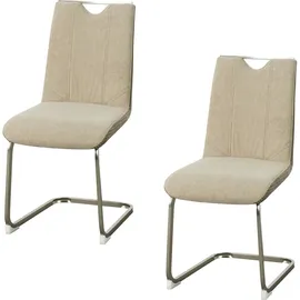 Hti-Living HTI-Living, Stühle, Schwingstuhl Taupe/Cord 2er Set Emrys