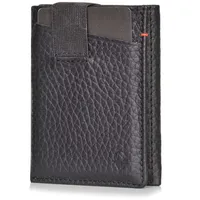 DONBOLSO Wallet II Geldbörse Herren - Leder Slim Wallet mit Münzfach - Kartenetui für bis zu 13 Karten - Minimalistische Mini Geldbörse Herren mit RFID-Schutz, Schwarz