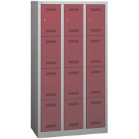Schließfachschrank »MonoBloc™« 3x 30 cm Abteile mit je 4 Fächern grau, Bisley, 90x170x50 cm