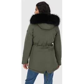 Alife & Kickin Winterjacke ALIFE & KICKIN "Damen KierseyAK A Winterjacke, gefütterte Jacke", Damen, Gr. M, grün (olive drab), 100% Polyester, Jacken Winterjacke, Kurzer Mantel mit weichem Teddy-Innenfutter und abnehmbarer Kapuze