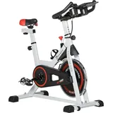 Homcom Heimtrainer Fahrrad Hometrainer Fahrrad mit LCD-Display, verstellbarem Sitz, Rollen, Indoor Fitnessbike mit Becherhalter für Zuhause, Stahl,