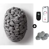 HUUM Drop 9 Saunaofen 9 kW + UKU WiFi Saunasteuerung und 60 kg Saunasteine