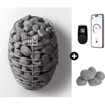 HUUM Drop 9 Saunaofen 9 kW + UKU WiFi Saunasteuerung und 60 kg Saunasteine