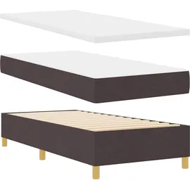 vidaXL Boxspringbett 100 x 200 cm Dunkelbraun/Grau