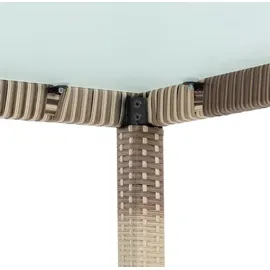Estexo Polyrattan Sitzgruppe Gartenmöbel Set Rattan Gartenset Essgruppe Beige Braun