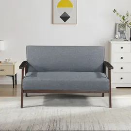 [en.casa] - 2-Sitzer Polstersofa Kinda 121x69x75 cm Grau