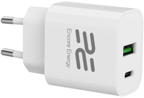 Neues Encore Energy PD 3.0 Quick Charge 4.0 USB-A USB-C 20W Netzladegerät MD-2083R + Kabel 2x USB-C 50cm