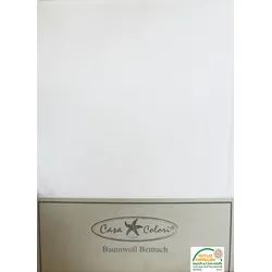 3x klassisches Haustuch, Betttuch, Bettlaken, OHNE Spanngummi, 150x250 cm, Farbe: weiß, 100% Baumwolle