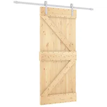 vidaXL Schiebetür rechts 90 x 210 cm Braun/Weiß
