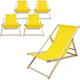 ECD Germany 5er Set Liegestuhl klappbar Strandstuhl Sonnenliege Gartenstuhl