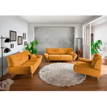 Home Affaire Polstergarnitur HOME AFFAIRE "Drago elegant und zeitlos, komfortabel, moderne Formensprache", gold, H:81cm T:90cm, 100% Polyester, Sitzmöbel-Sets, Set 3-2-1, bequem, versch. Stoffe, inkl. 2 Zierkissen
