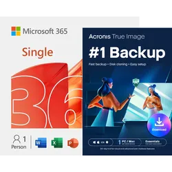 Microsoft 365 Personal + Acronis True Image Essentials | 1 PC | 1 Jahr