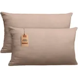 NatureMark Kissenbezug Jersey, Sand/beige, aus Baumwolle, 40x80 cm, 2 Stück