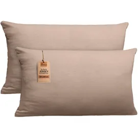 NatureMark Kissenbezug Jersey, Sand/beige, aus Baumwolle, 40x80 cm, 2 Stück