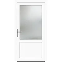 Nebeneingangstür nach Maß "CELINE-M" 74 mm 2/3 Glas Weiß RAL 9016 beidseitig innen öffnend DIN links