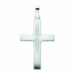 Kreuzkette ADELIA ́S "schmuck, damen schmuck, für sie, hochwertig, preiswert, günstig", silber, Halsketten, Damen, Silber 925 (Sterlingsilber), Schmuckset mit bis 45 cm stufenlos verstellbarer 925 Silber Halskette