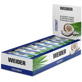 Weider Fitness Proteinriegel, leckere Eiweißriegel mit Kokos, kleiner Protein Snack für Zwischendurch, praktischer Energieriegel für unterwegs, Box mit 24 x 35 g