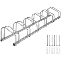 Tectake Fahrradständer 6 161 x 28,5 cm Silber