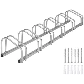 Tectake Fahrradständer 6 161 x 28,5 cm Silber