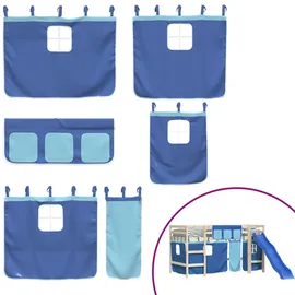vidaXL Vorhänge, für Hochbett Blau Polyester
