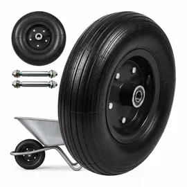 Relaxdays 2er Set 4.00-6 Vollgummi, Schwarz