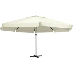 vidaXL Sonnenschirm mit Aluminium-Mast 600 cm Sandweiß