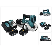 Makita + DPB 183 RT Akku Bandsäge 18 V 66 mm Brushless + 2x Akku 5,0 Ah + Ladegerät