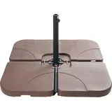 Beliani Schirmständer Beschwerungsplatten Kunststoff 52 x 52 cm Braun