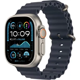 Apple Watch Ultra 2 GPS + Cellular 49 mm Titangehäuse natur, Ocean Armband marine