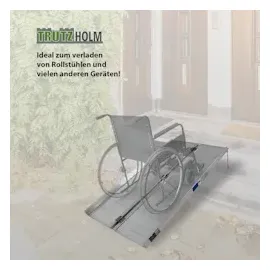 Trutzholm Rollstuhlrampe klappbar 184 cm Traglast 272 kg grau geriffelt Auffahrrampe