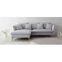Andas Ecksofa »MERLE, 258 cm, L-Form, traumhafter Cord,«, mit Bettfunktion und Bettkasten, Liegefläche 224 x 139 grau