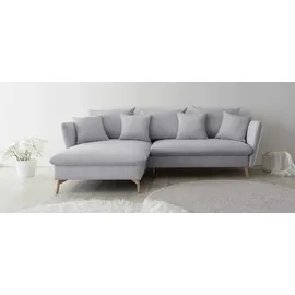 Andas Ecksofa »MERLE, 258 cm, L-Form, traumhafter Cord,«, mit Bettfunktion und Bettkasten, Liegefläche 224 x 139 grau