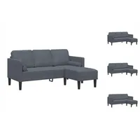 VidaXL Sofa 3-Sitzer mit Chaiselongue L-Form Dunkelgrau 160 cm