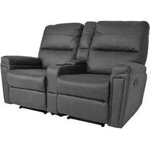 Mendler 2er Kinosessel HWC-K17, Relaxsessel Fernsehsessel Sofa, Nosagfederung Getränkehalter Fach ~ Stoff/Textil dunkelgrau