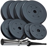 ScSPORTS® Hantel-Set Langhantel Set 20/30 kg Gewichte Hantelscheiben Hantelstange