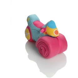 Booster Plush Motorbike with Soft Fleece Towel, blauw