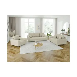 S-Style Polstergarnitur 3+2+1 Maya & beige - Maße cm, B: 210 H: 81